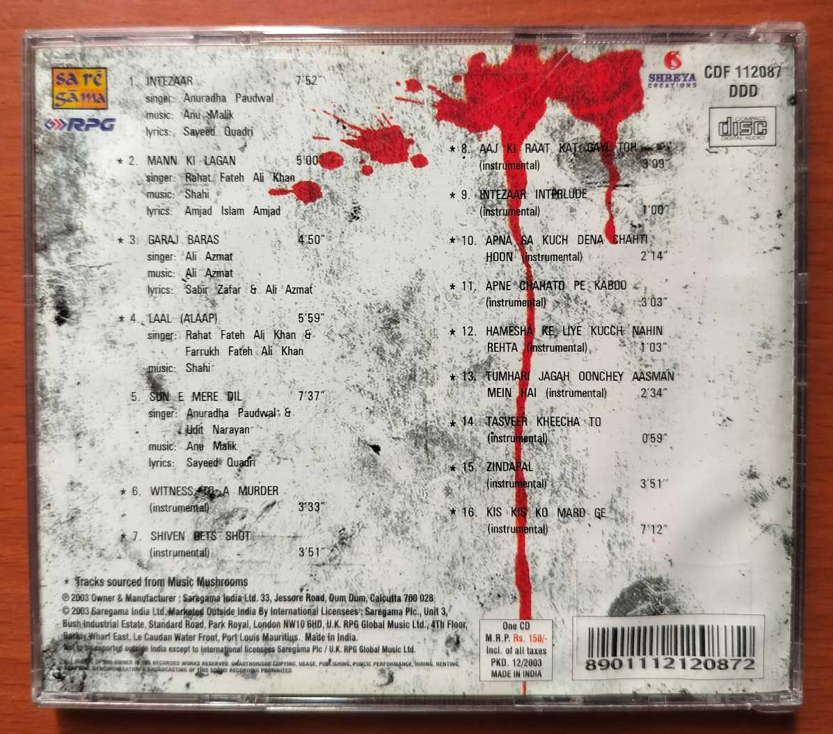 PAAP - Anu Malik Hindi Film Audio Cd - Image 3
