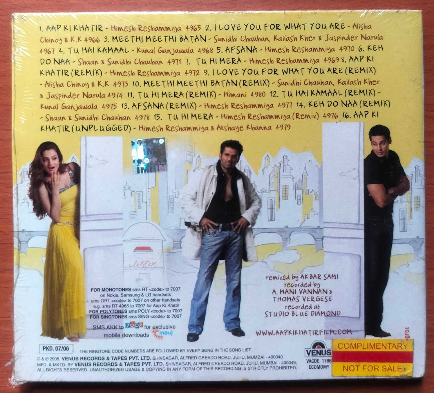AAP KI KHATIR - Himesh Reshammiya Hindi Film Audio Cd (FACTORY SEALED PACK) - Image 2