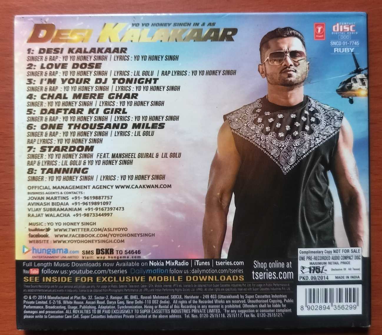 DESI KALAKAAR - Yo Yo Honey Singh Album Audio Cd - Image 2