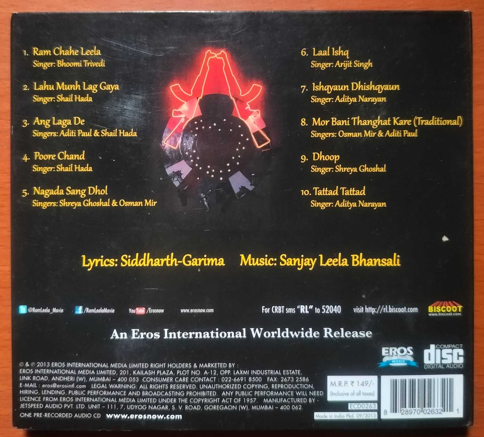 GOLIYON KI RAASLEELA RAM-LEELA - Sanjay Leela Pansali Hindi Audio CD - Image 3