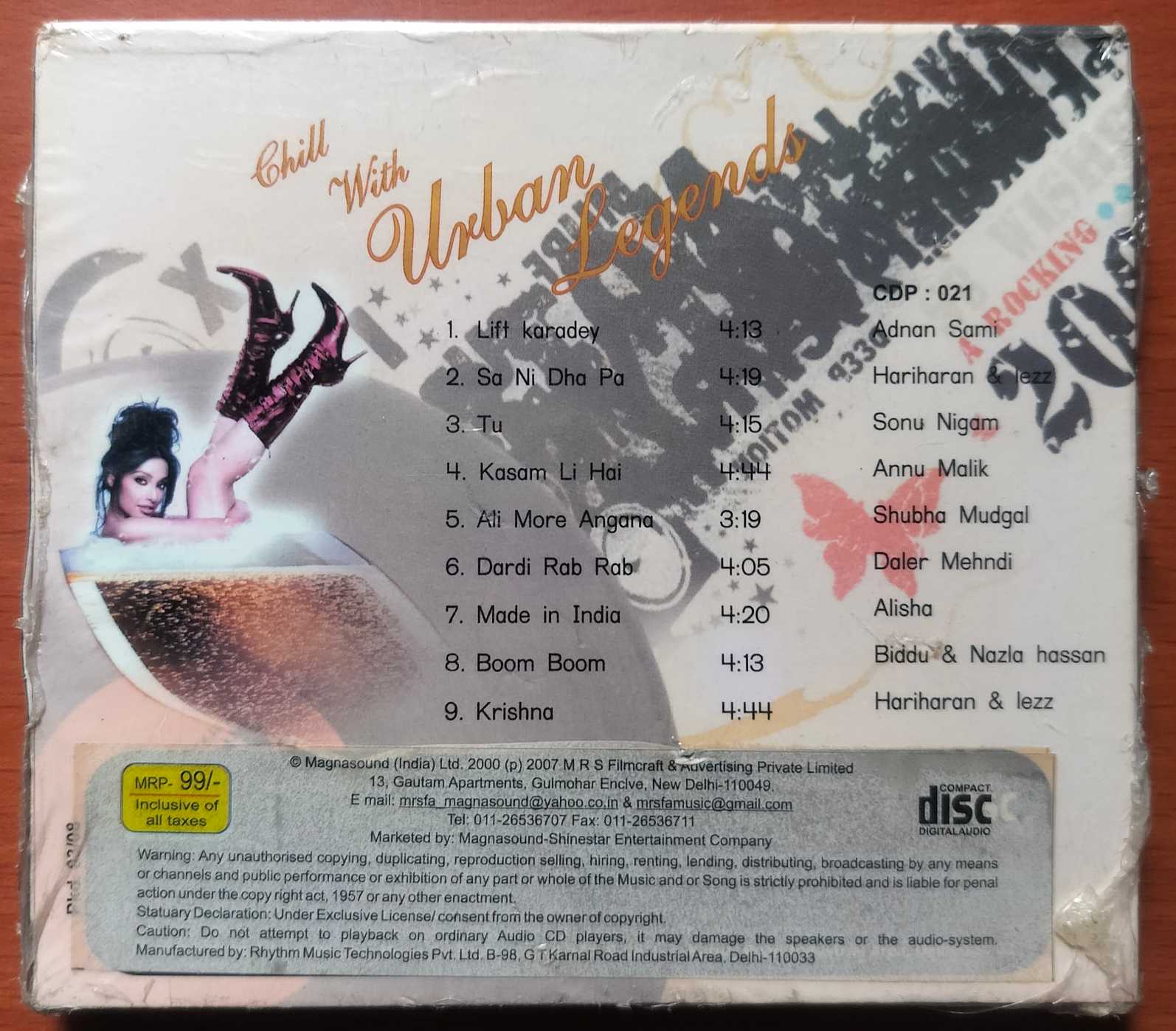 CHILL WITH URBAN LEGENDS A ROCKING YEAR 2008 - Compilation Audio Cd (FACTORY SEALED PACK) - Image 2